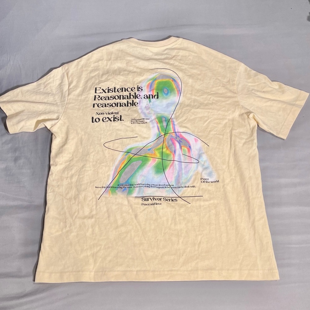 Shein 1pc Slogan & Figure Graphic Drop
Shoulder Tee